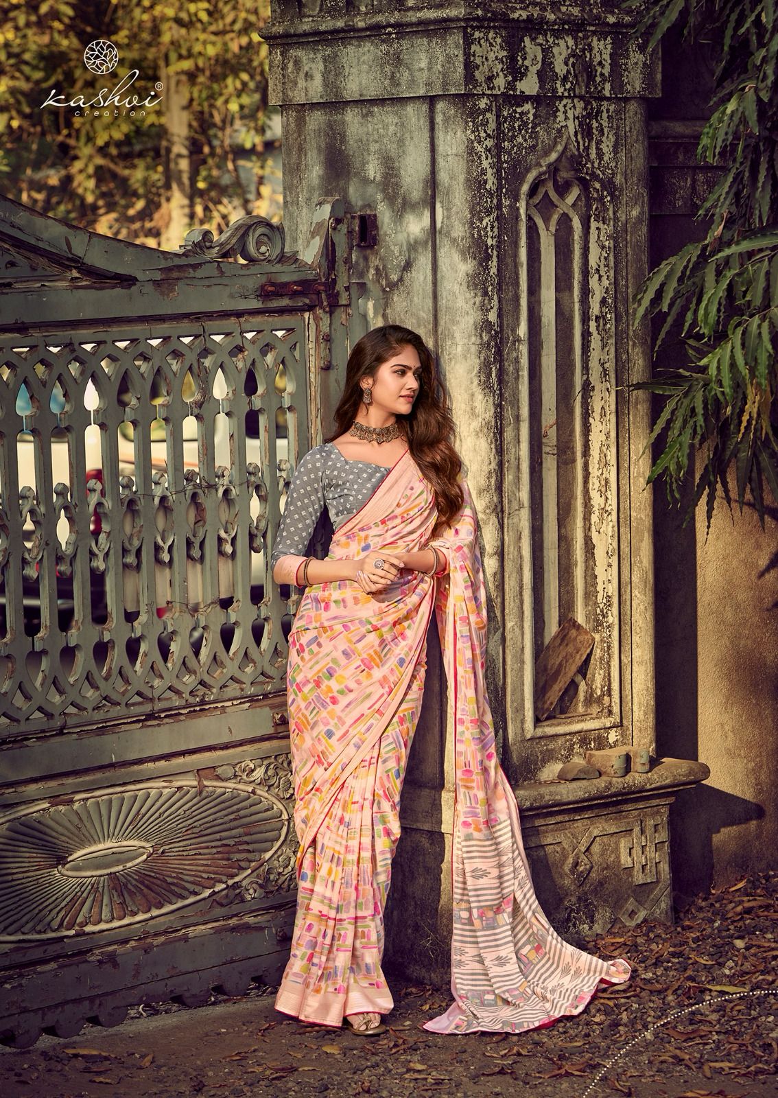 Cindrella By Kashvi Printed Viscose Georgette Sarees Wholesale Suppliers In Mumbai